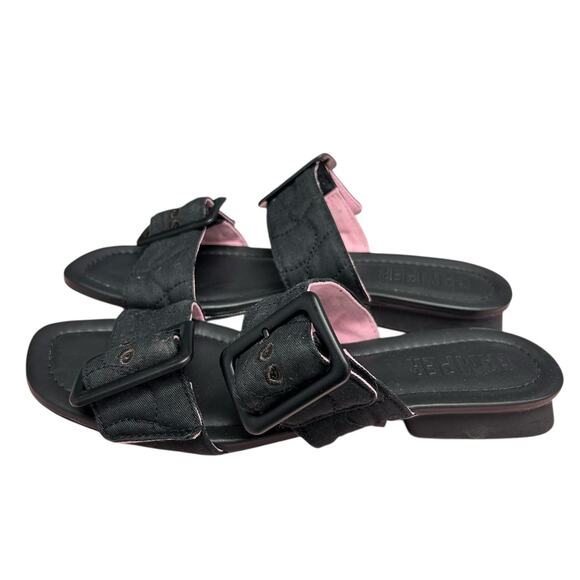 Camper Black Pink Quilted Casi Myra Buckle Open Toe Sandals Womens 38 / US 7.5 - Picture 2 of 7